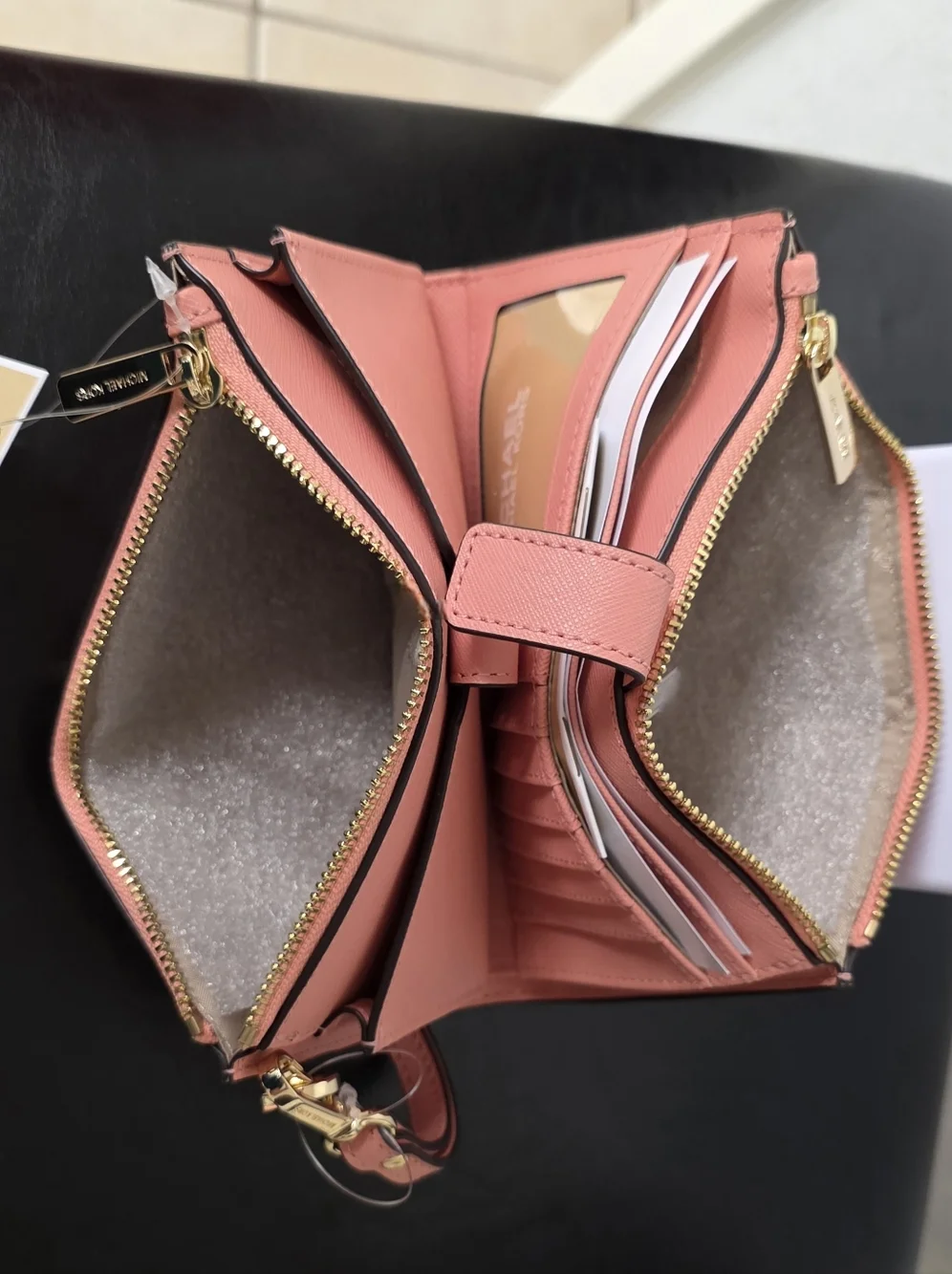 Michael Kors Jet Set Travel Double  Wristlet Wallet with Gold Hardware - Picture 4 of 5